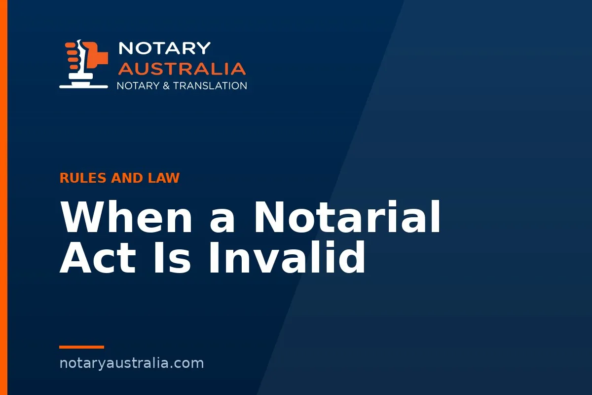 When a Notarial Act Is Invalid