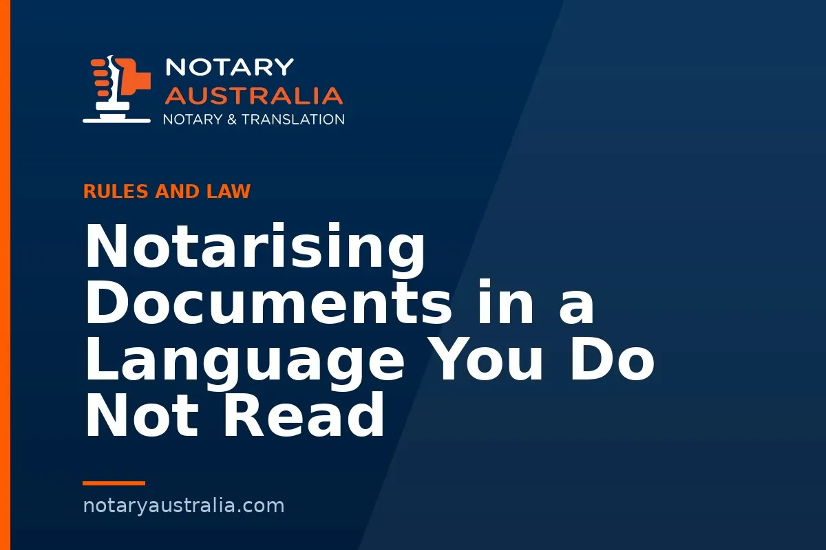 Notarising Documents in a Language You Do Not Read