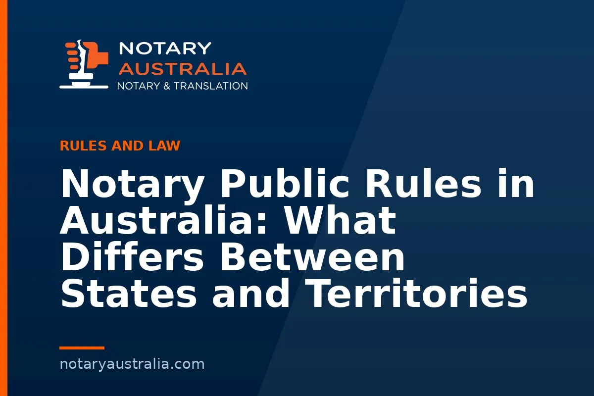 Notary Public Rules in Australia: What Differs Between States and Territories