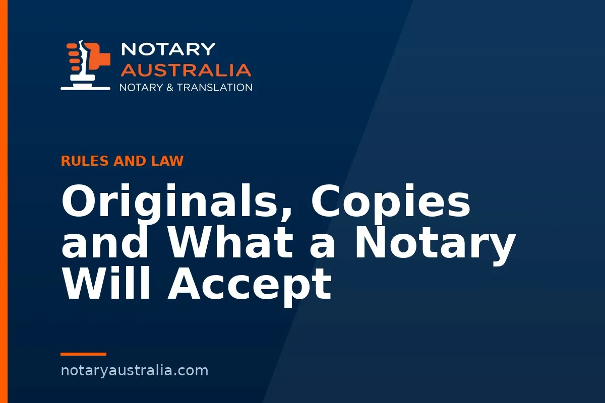 Originals, Copies and What a Notary Will Accept